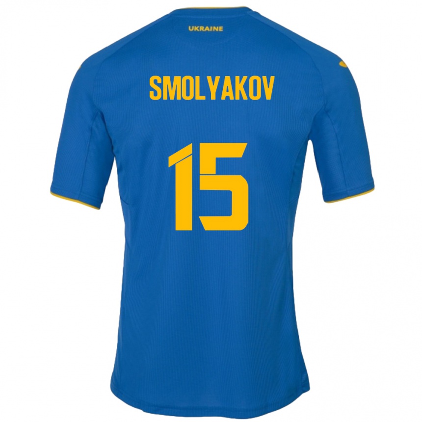 Kids Football Ukraine Artem Smolyakov #15 Blue Away Jersey 24-26 T-Shirt Canada