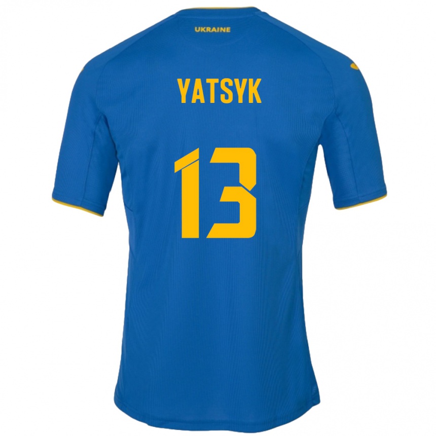 Kids Football Ukraine Oleksandr Yatsyk #13 Blue Away Jersey 24-26 T-Shirt Canada