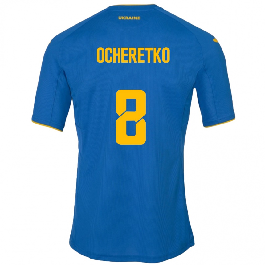 Kids Football Ukraine Oleg Ocheretko #8 Blue Away Jersey 24-26 T-Shirt Canada