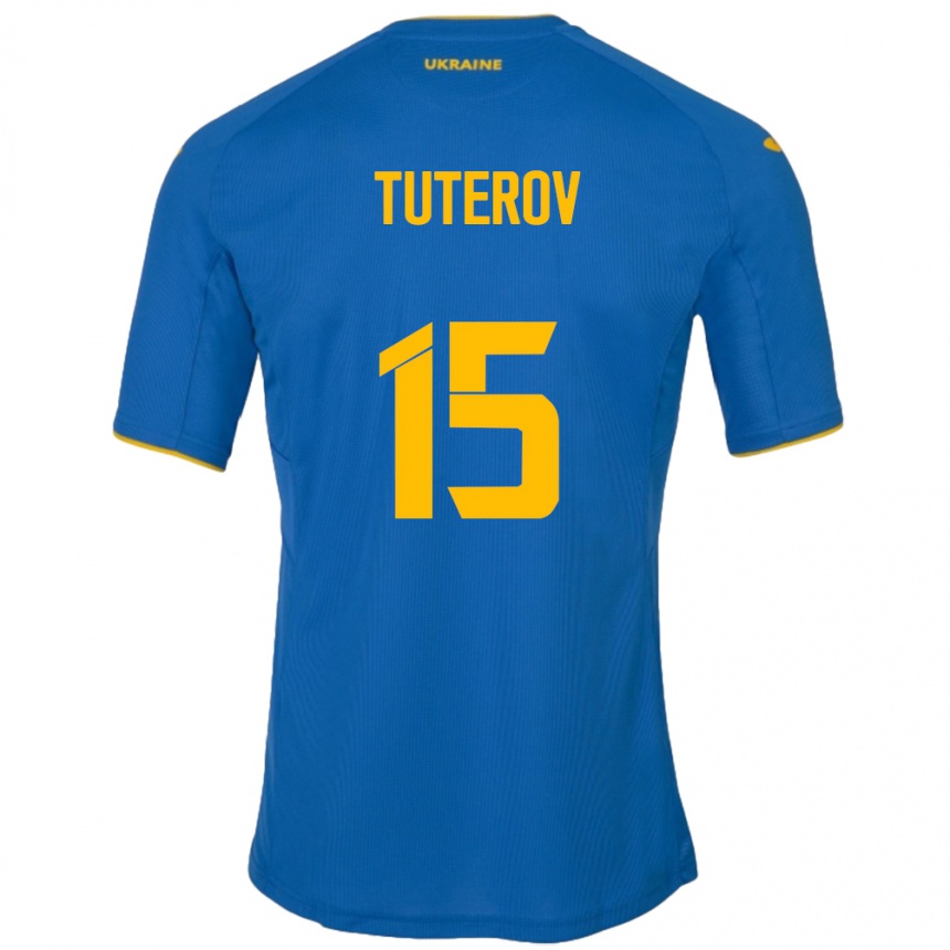 Kids Football Ukraine Timur Tuterov #15 Blue Away Jersey 24-26 T-Shirt Canada