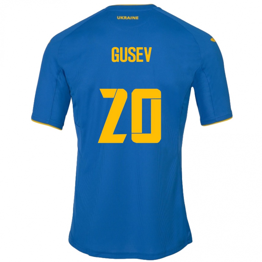 Kids Football Ukraine Oleksiy Gusev #20 Blue Away Jersey 24-26 T-Shirt Canada