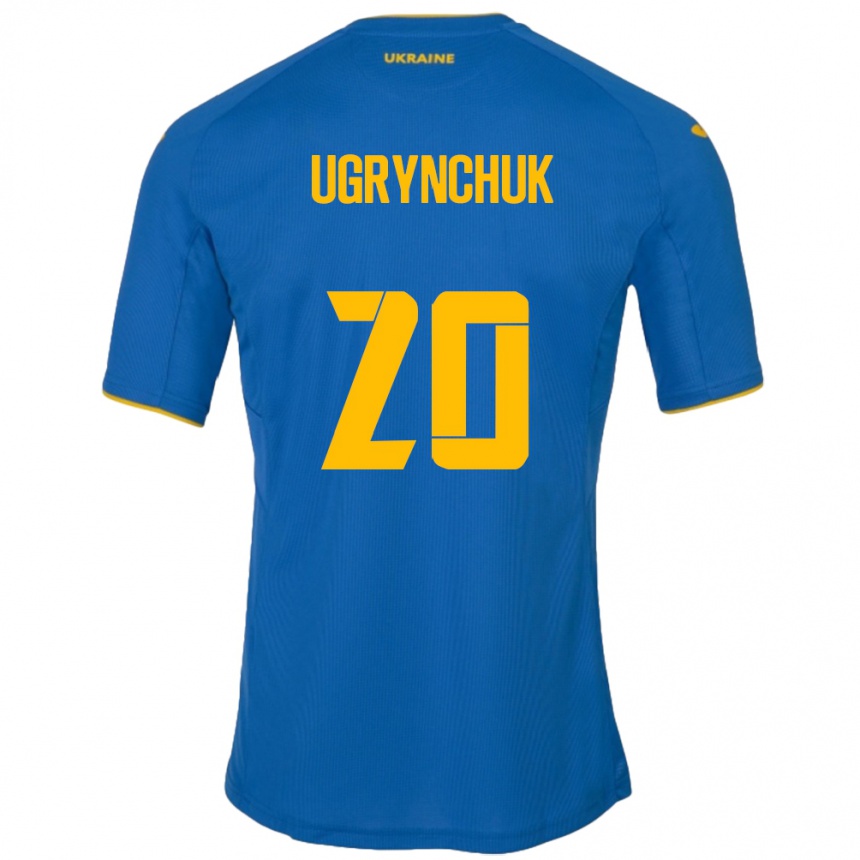 Kids Football Ukraine Artem Ugrynchuk #20 Blue Away Jersey 24-26 T-Shirt Canada