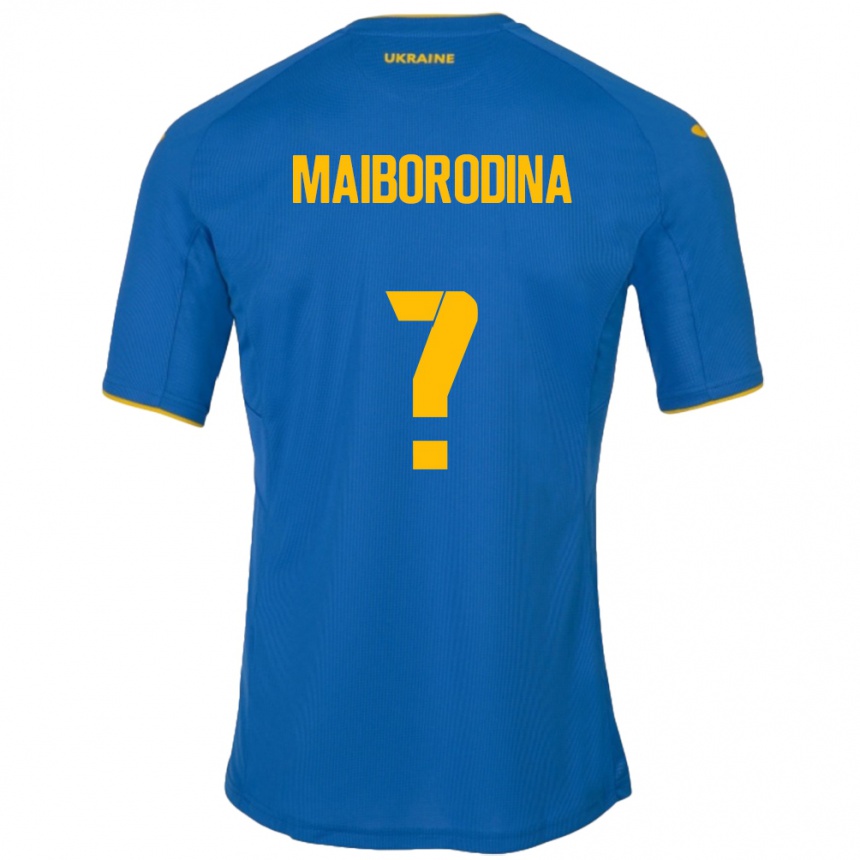 Kids Football Ukraine Iryna Maiborodina #0 Blue Away Jersey 24-26 T-Shirt Canada