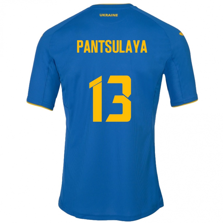 Kids Football Ukraine Natiya Pantsulaya #13 Blue Away Jersey 24-26 T-Shirt Canada