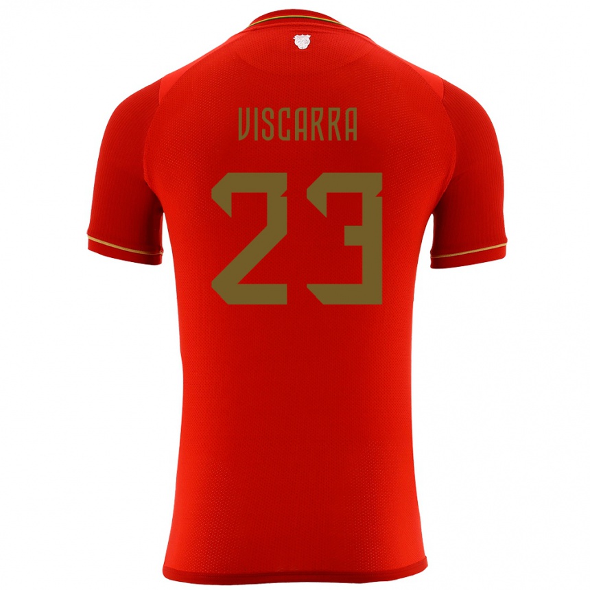 Kids Football Bolivia Guillermo Viscarra #23 Red Away Jersey 24-26 T-Shirt Canada