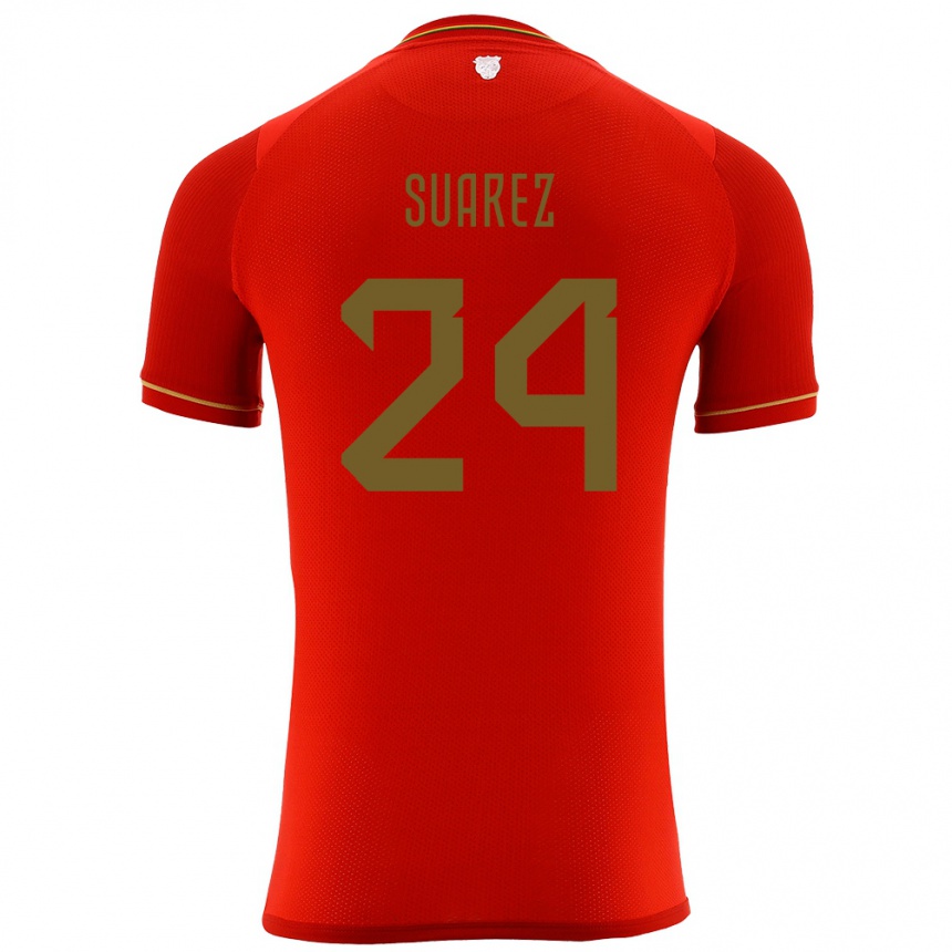 Kids Football Bolivia Marcelo Suárez #24 Red Away Jersey 24-26 T-Shirt Canada