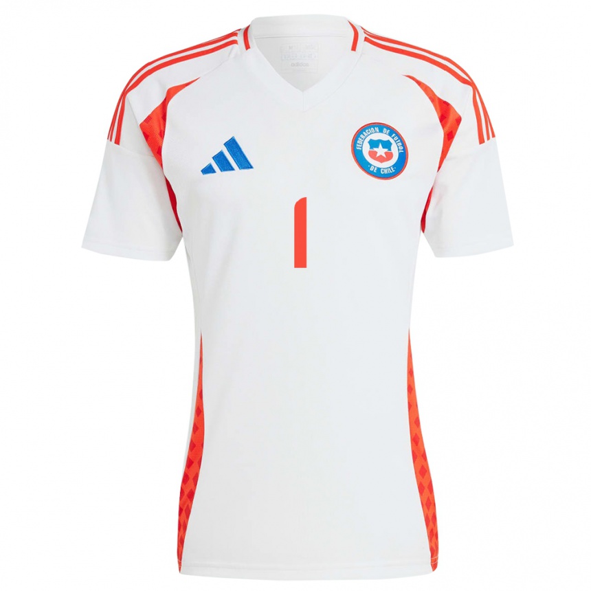 Kids Football Chile Cristóbal Piña #1 White Away Jersey 24-26 T-Shirt Canada