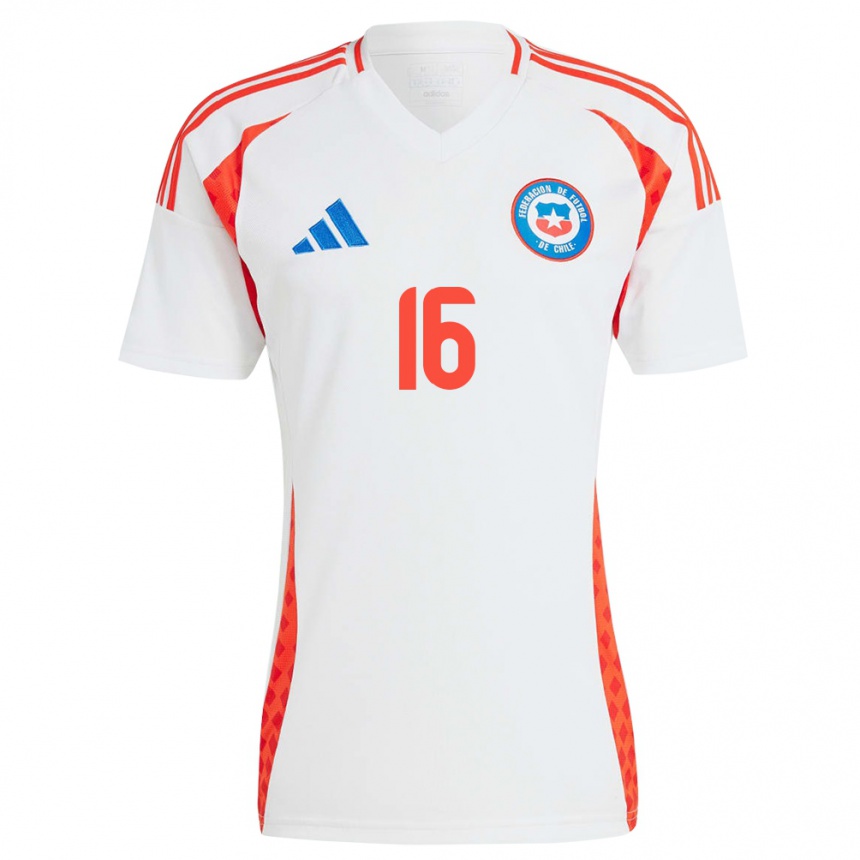 Kids Football Chile Felipe Faúndez #16 White Away Jersey 24-26 T-Shirt Canada