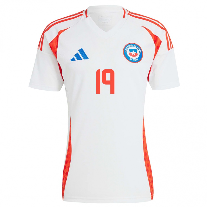 Kids Football Chile Catalina Figueroa #19 White Away Jersey 24-26 T-Shirt Canada