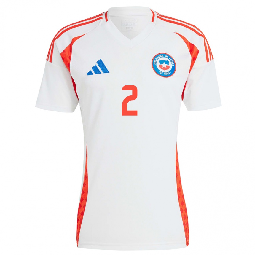 Kids Football Chile Joaquín Gutiérrez #2 White Away Jersey 24-26 T-Shirt Canada