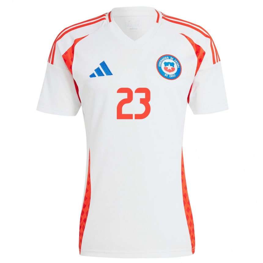 Kids Football Chile Brayan Cortés #23 White Away Jersey 24-26 T-Shirt Canada