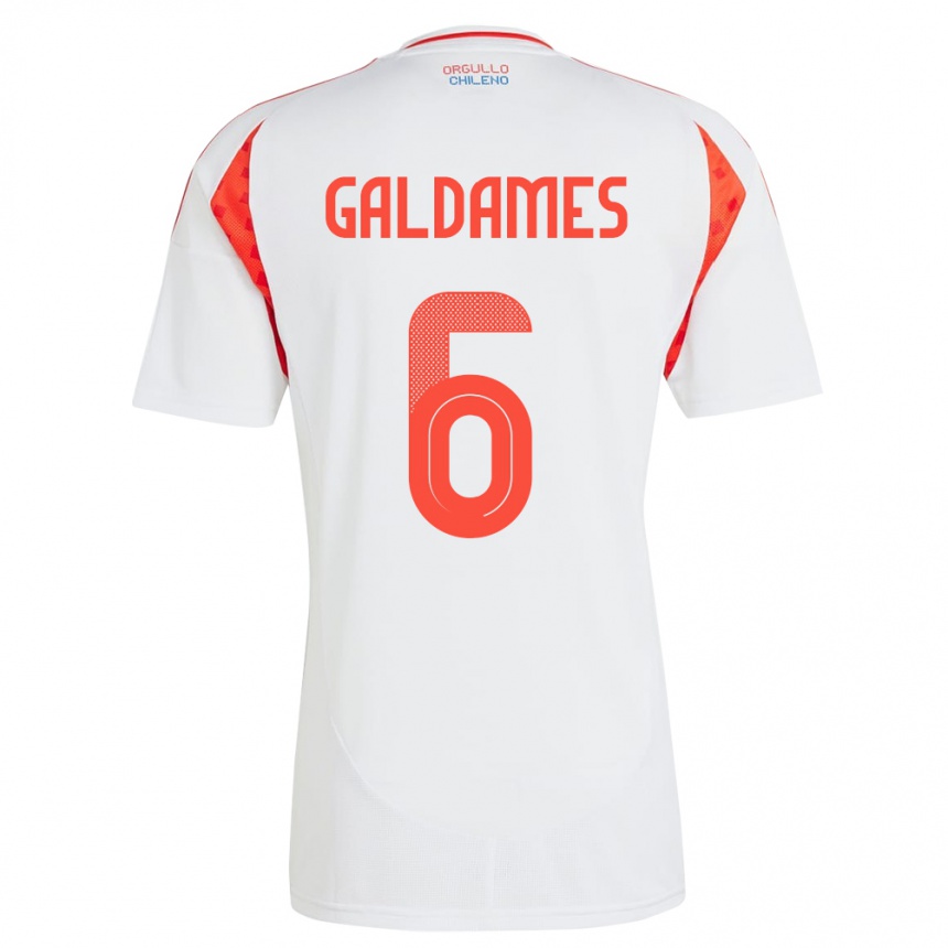 Kids Football Chile Thomas Galdames #6 White Away Jersey 24-26 T-Shirt Canada