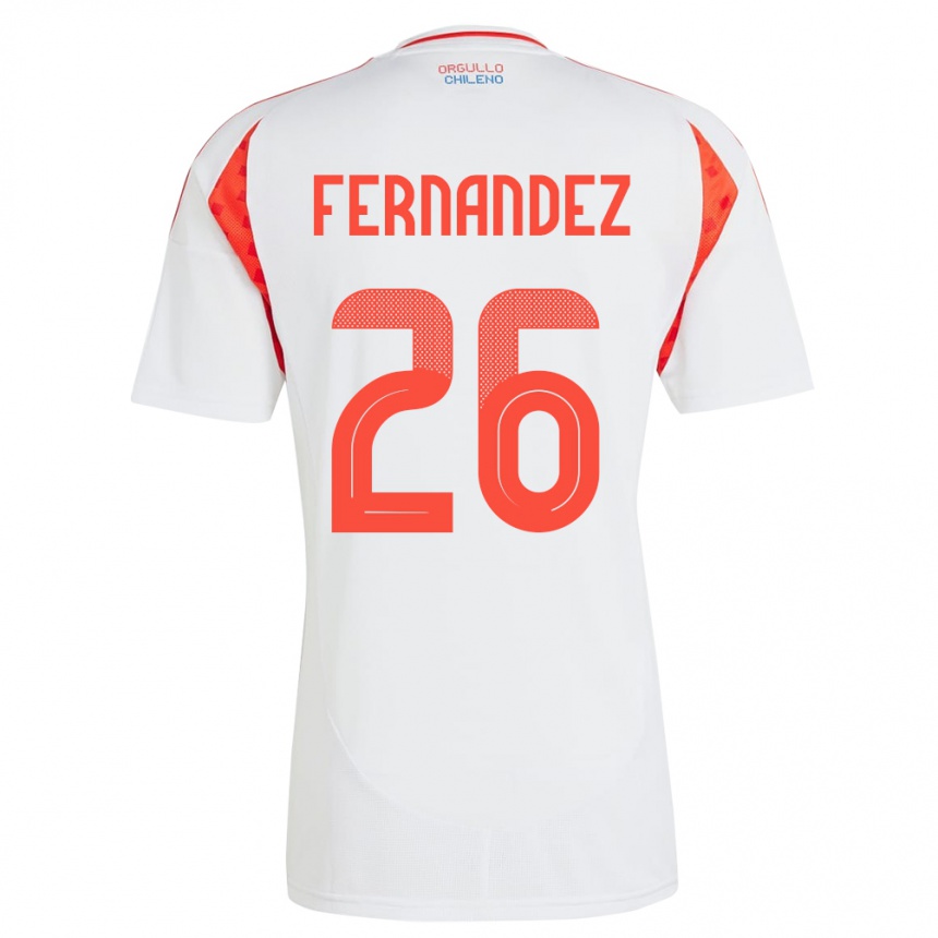 Kids Football Chile Nicolás Fernández #26 White Away Jersey 24-26 T-Shirt Canada