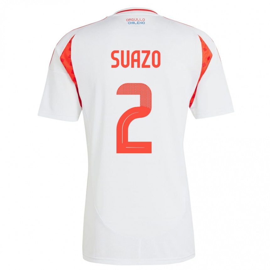 Kids Football Chile Gabriel Suazo #2 White Away Jersey 24-26 T-Shirt Canada