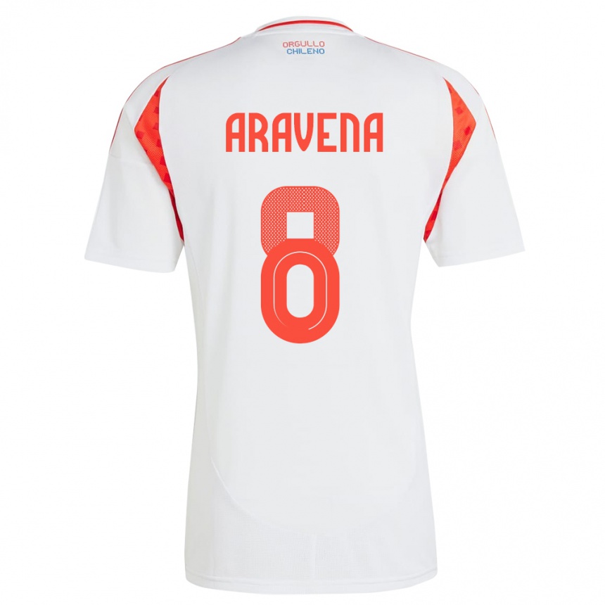 Kids Football Chile Alexander Aravena #8 White Away Jersey 24-26 T-Shirt Canada