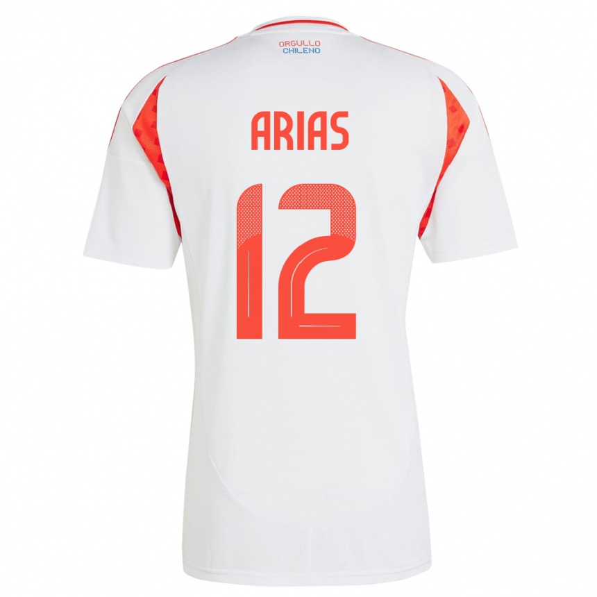 Kids Football Chile Gabriel Arias #12 White Away Jersey 24-26 T-Shirt Canada