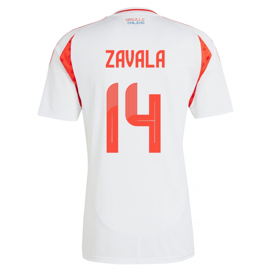 Kids Football Chile Cristián Zavala #14 White Away Jersey 24-26 T-Shirt Canada