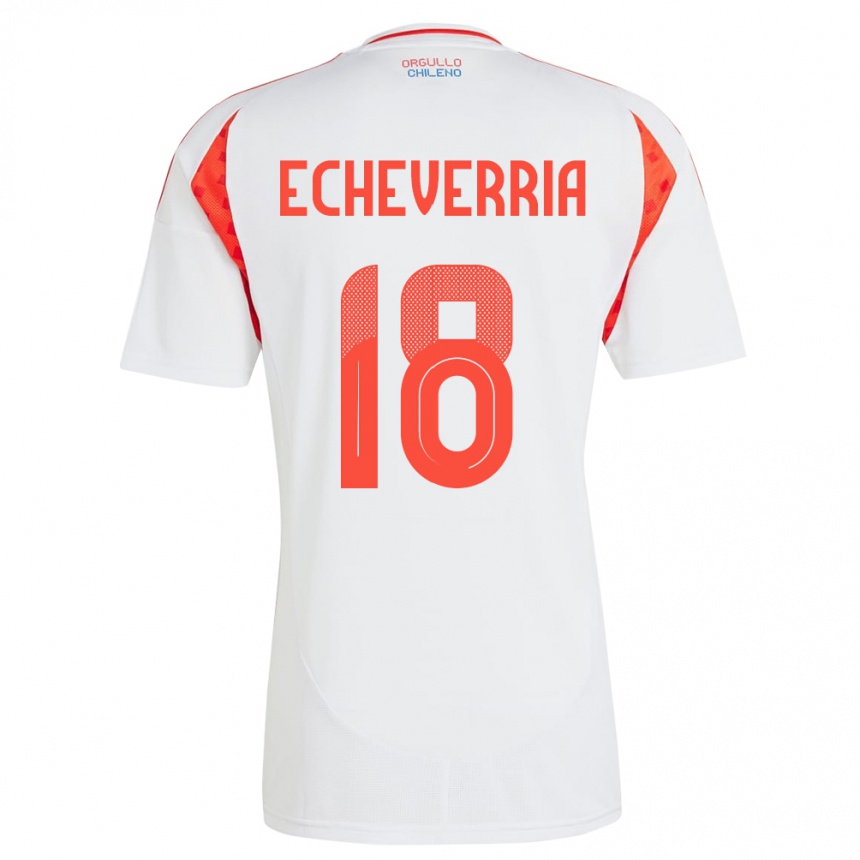 Kids Football Chile Rodrigo Echeverría #18 White Away Jersey 24-26 T-Shirt Canada