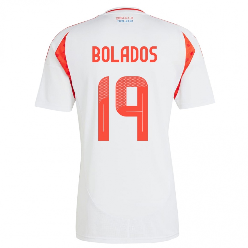 Kids Football Chile Marcos Bolados #19 White Away Jersey 24-26 T-Shirt Canada