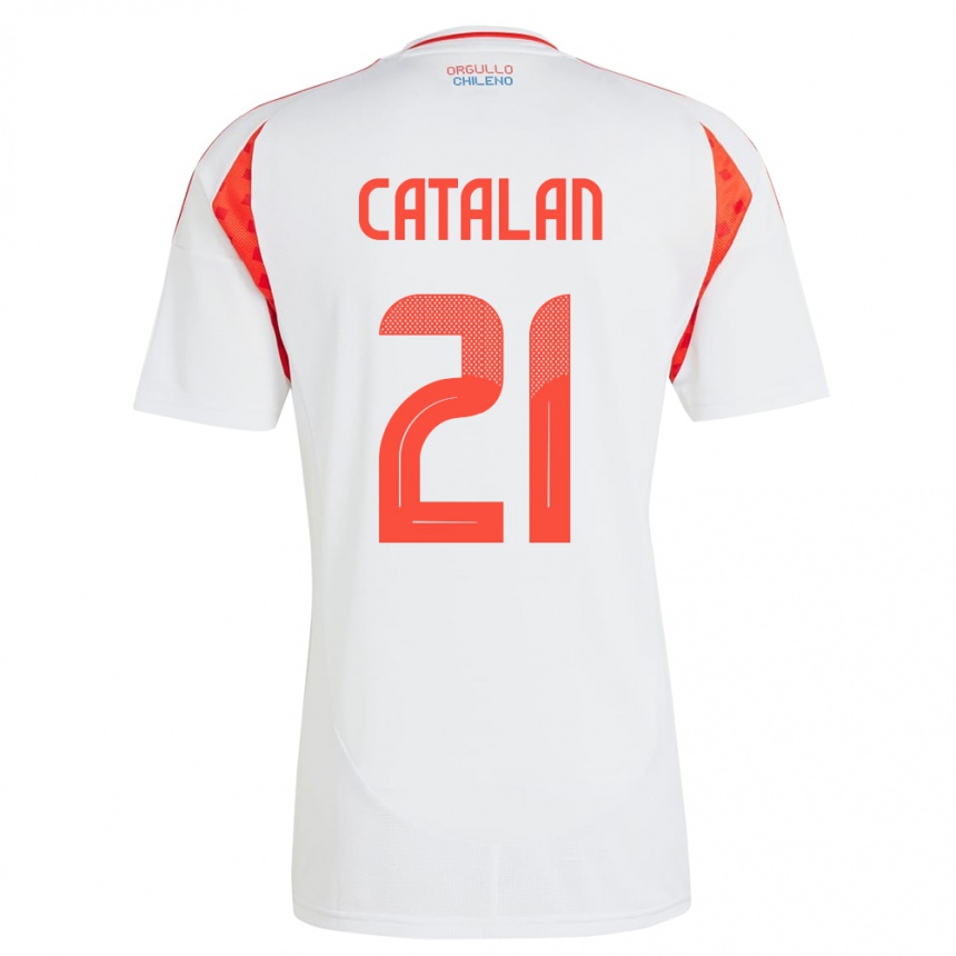 Kids Football Chile Matías Catalán #21 White Away Jersey 24-26 T-Shirt Canada