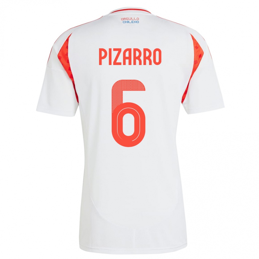 Kids Football Chile Vicente Pizarro #6 White Away Jersey 24-26 T-Shirt Canada