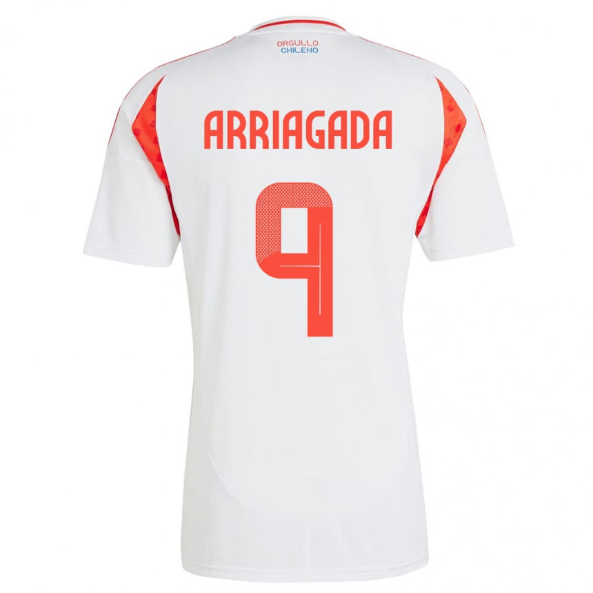 Kids Football Chile Luciano Arriagada #9 White Away Jersey 24-26 T-Shirt Canada