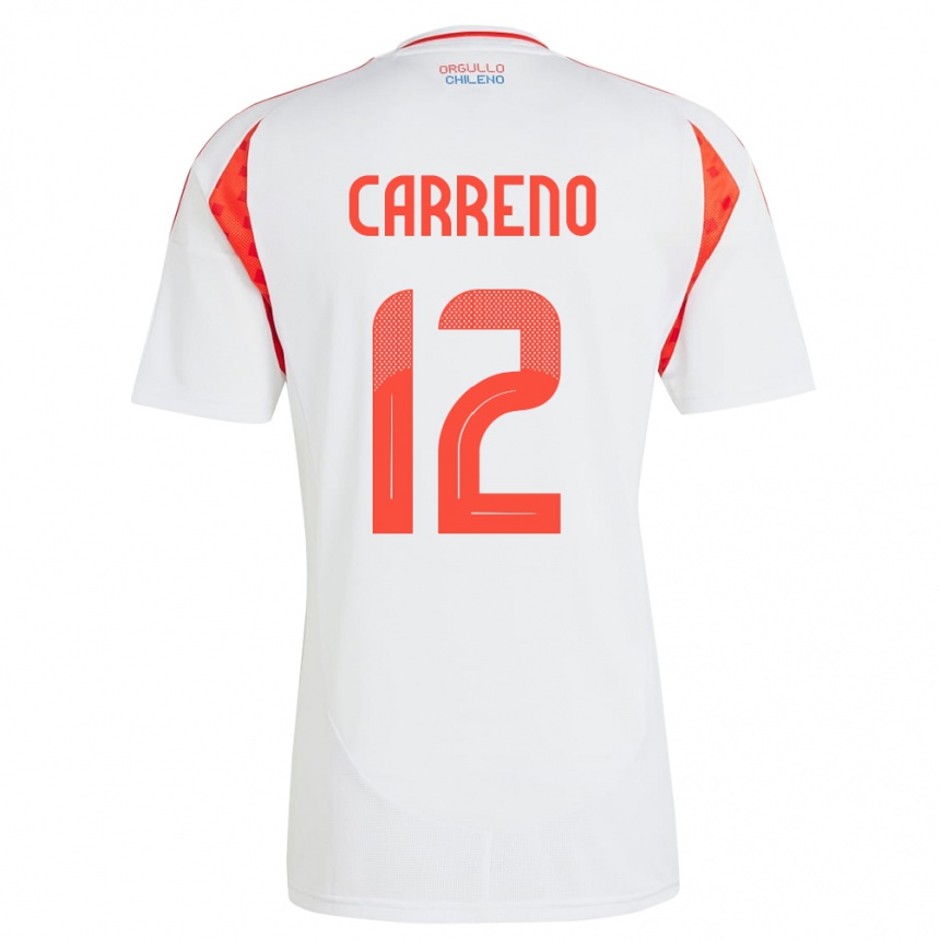 Kids Football Chile Diego Carreño #12 White Away Jersey 24-26 T-Shirt Canada