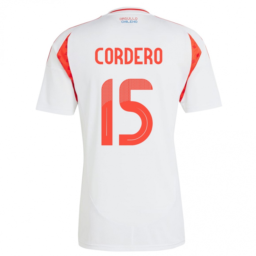 Kids Football Chile Renato Cordero #15 White Away Jersey 24-26 T-Shirt Canada