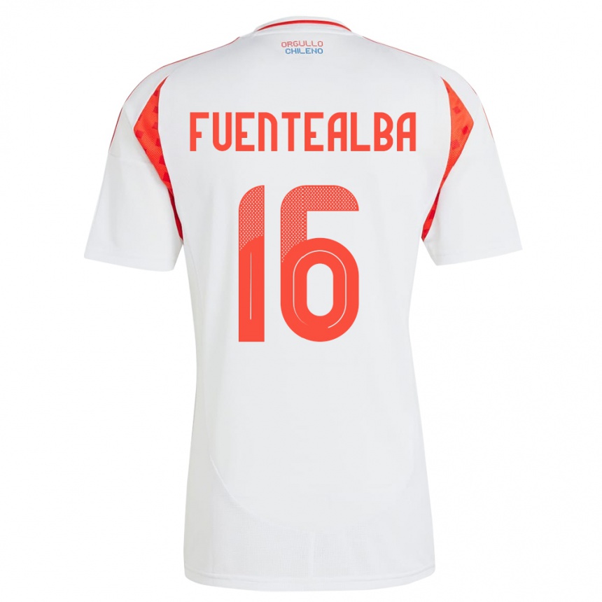 Kids Football Chile Jeison Fuentealba #16 White Away Jersey 24-26 T-Shirt Canada