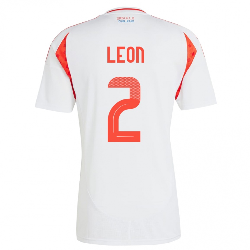 Kids Football Chile Maicol León #2 White Away Jersey 24-26 T-Shirt Canada