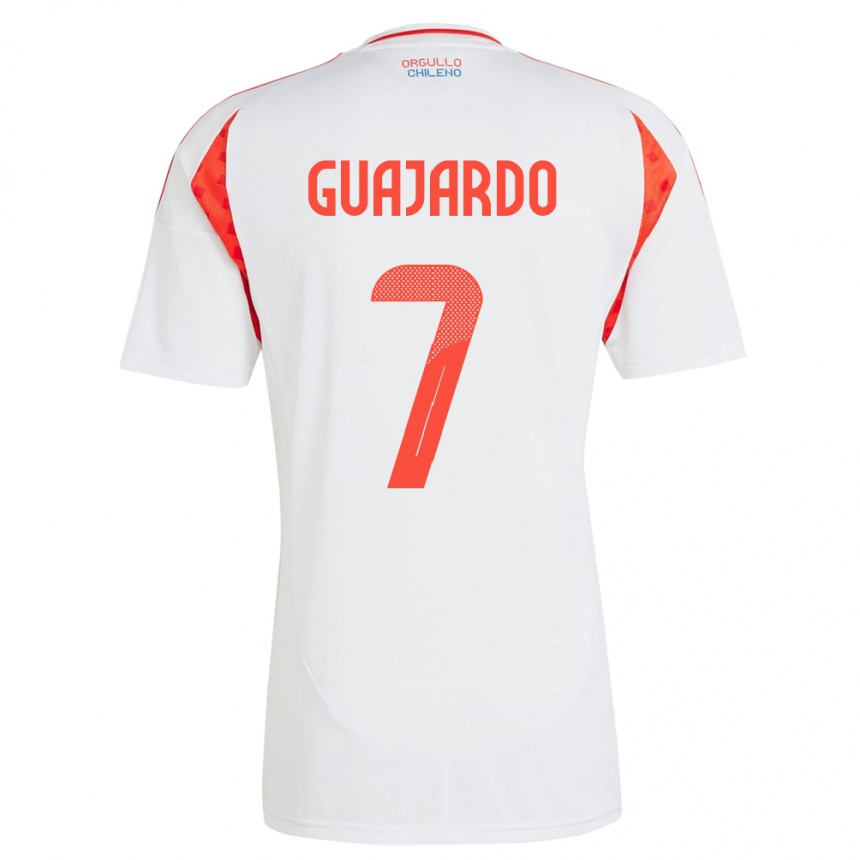 Kids Football Chile Paolo Guajardo #7 White Away Jersey 24-26 T-Shirt Canada