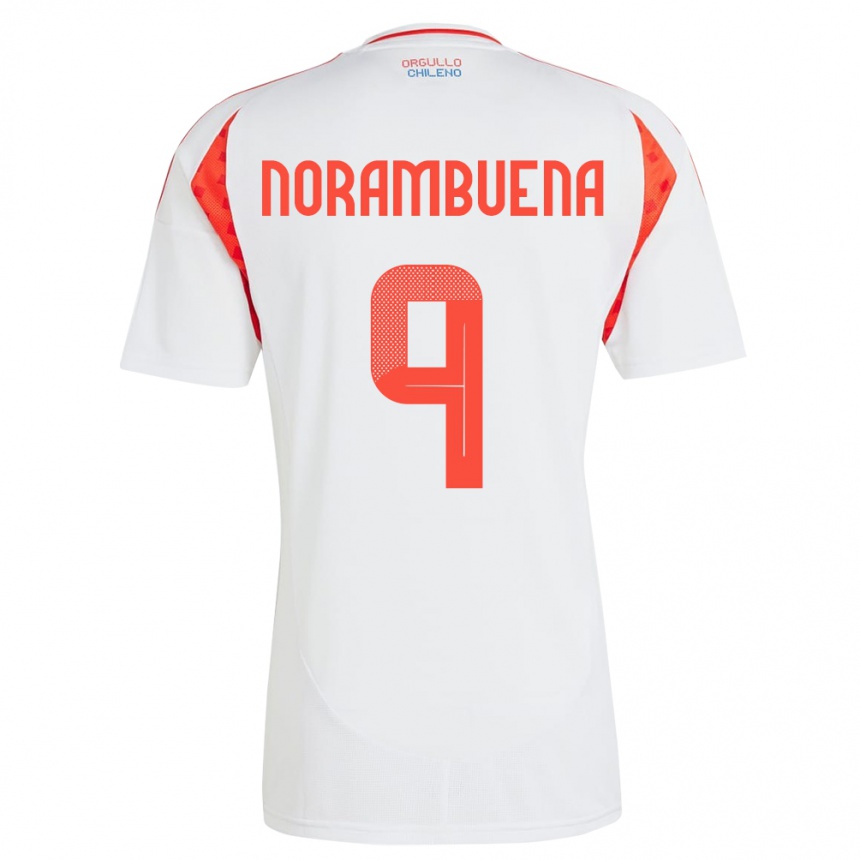 Kids Football Chile Gabriel Norambuena #9 White Away Jersey 24-26 T-Shirt Canada