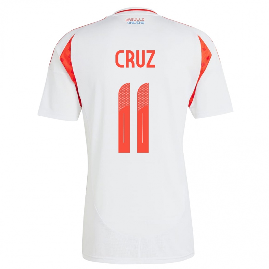 Kids Football Chile Joan Cruz #11 White Away Jersey 24-26 T-Shirt Canada