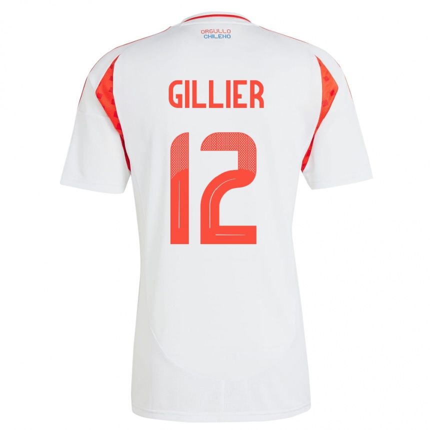 Kids Football Chile Thomas Gillier #12 White Away Jersey 24-26 T-Shirt Canada