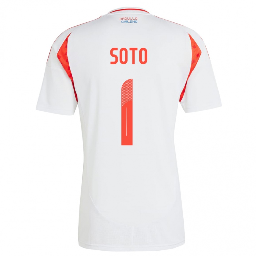 Kids Football Chile Fernando Soto #1 White Away Jersey 24-26 T-Shirt Canada