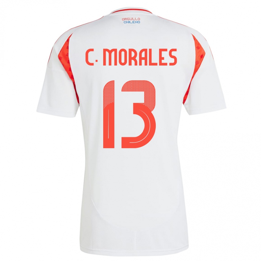 Kids Football Chile Cristián Morales #13 White Away Jersey 24-26 T-Shirt Canada