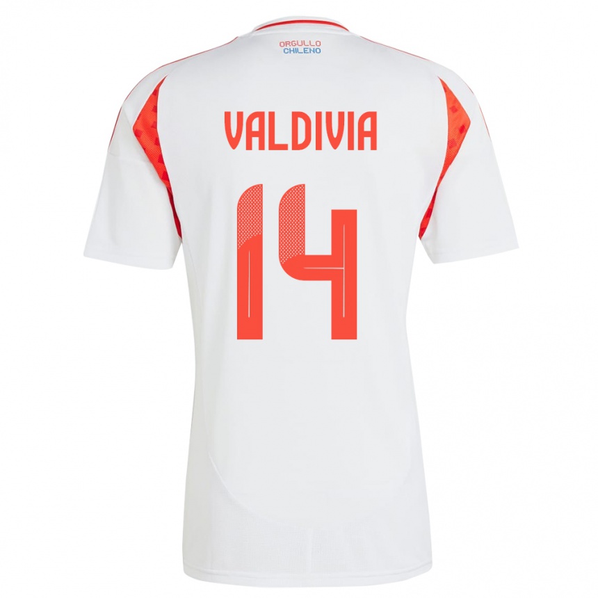 Kids Football Chile Felipe Valdivia #14 White Away Jersey 24-26 T-Shirt Canada