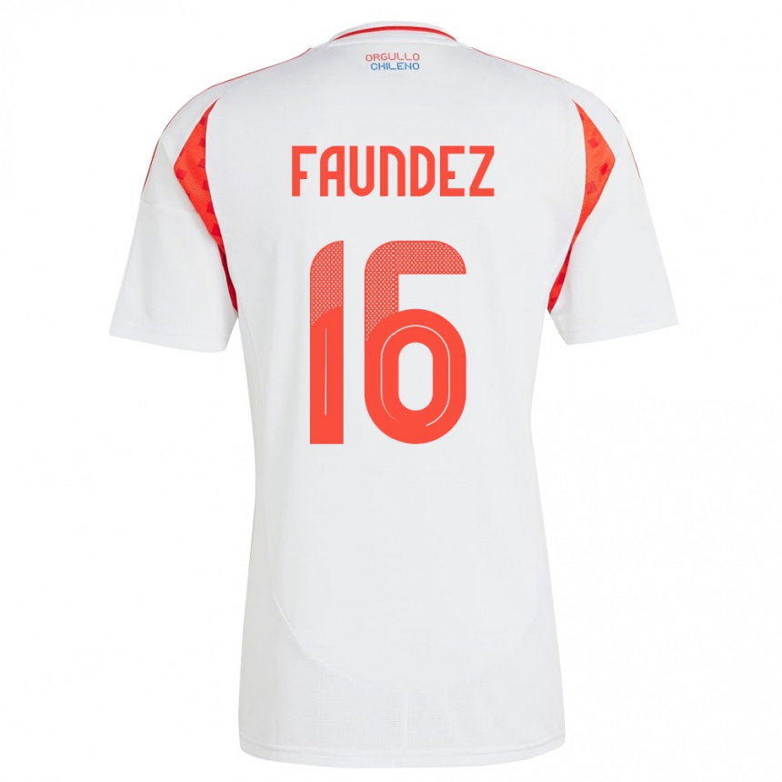 Kids Football Chile Felipe Faúndez #16 White Away Jersey 24-26 T-Shirt Canada