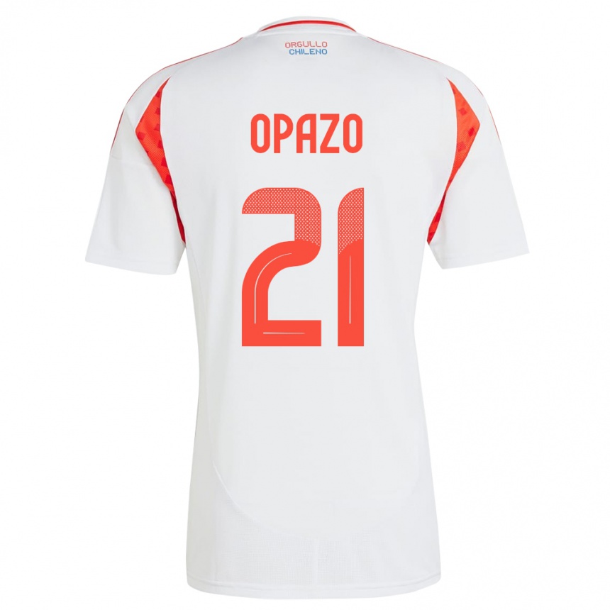 Kids Football Chile Diego Opazo #21 White Away Jersey 24-26 T-Shirt Canada