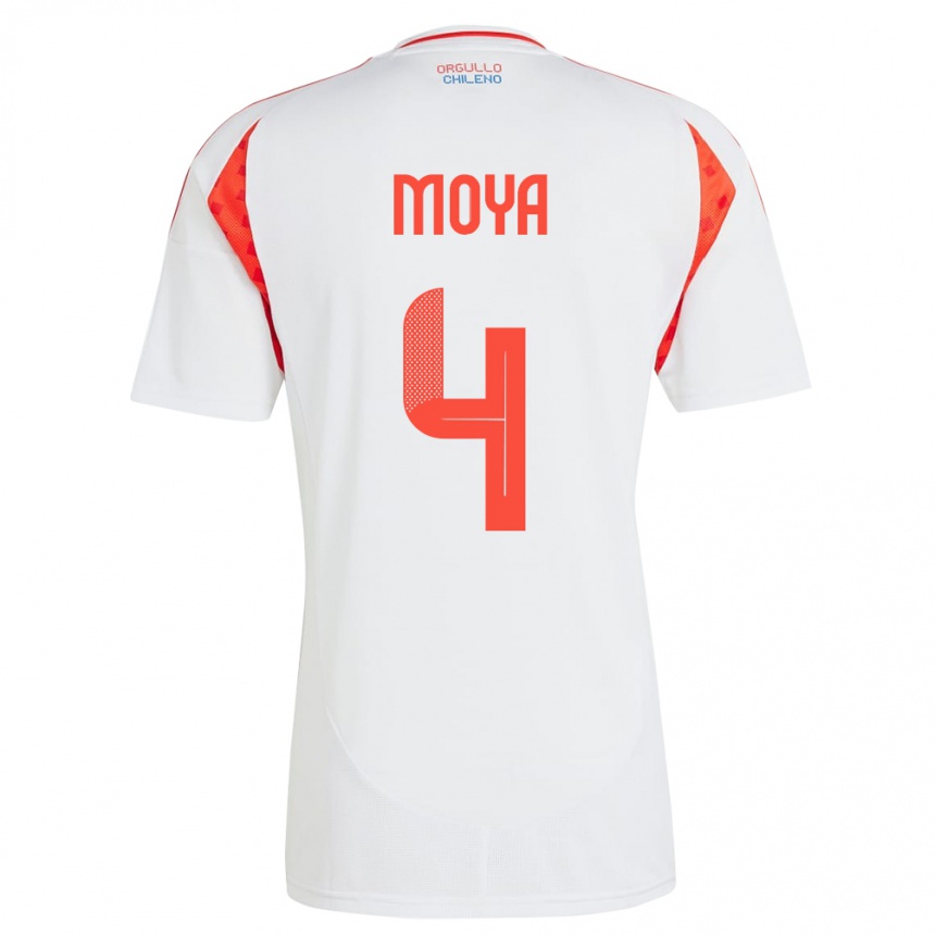 Kids Football Chile Matías Moya #4 White Away Jersey 24-26 T-Shirt Canada