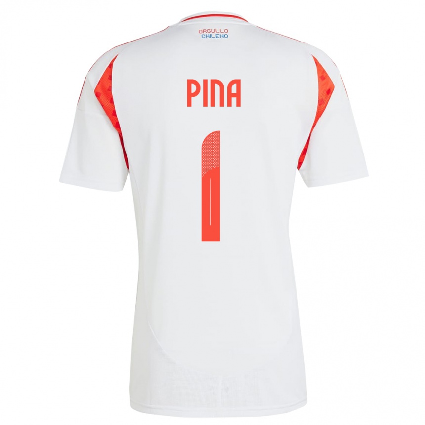 Kids Football Chile Cristóbal Piña #1 White Away Jersey 24-26 T-Shirt Canada