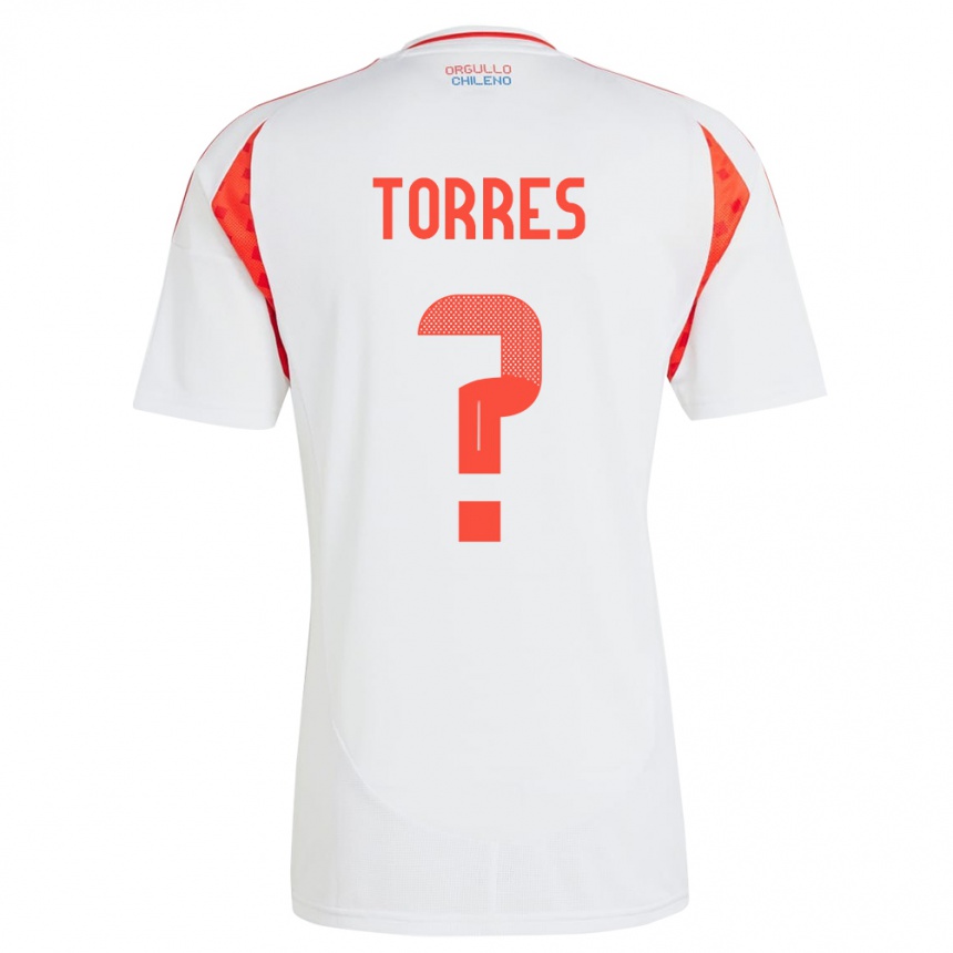 Kids Football Chile Bruno Torres #0 White Away Jersey 24-26 T-Shirt Canada