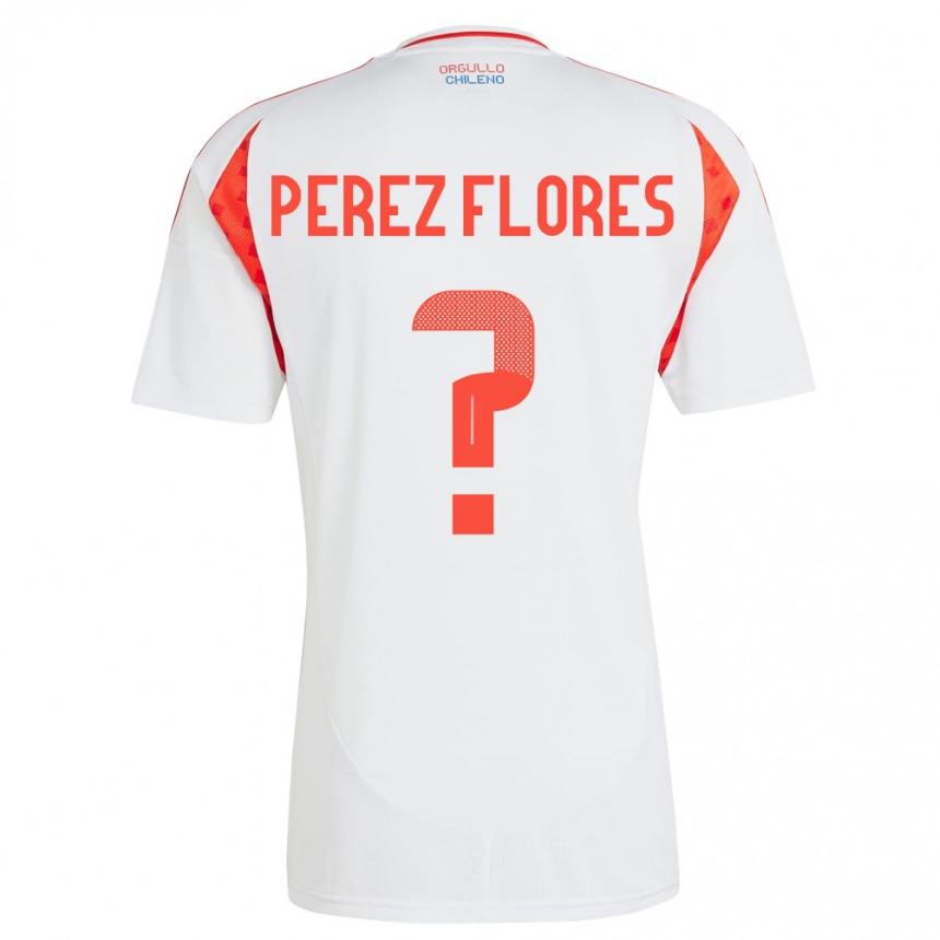 Kids Football Chile Benjamín Pérez Flores #0 White Away Jersey 24-26 T-Shirt Canada