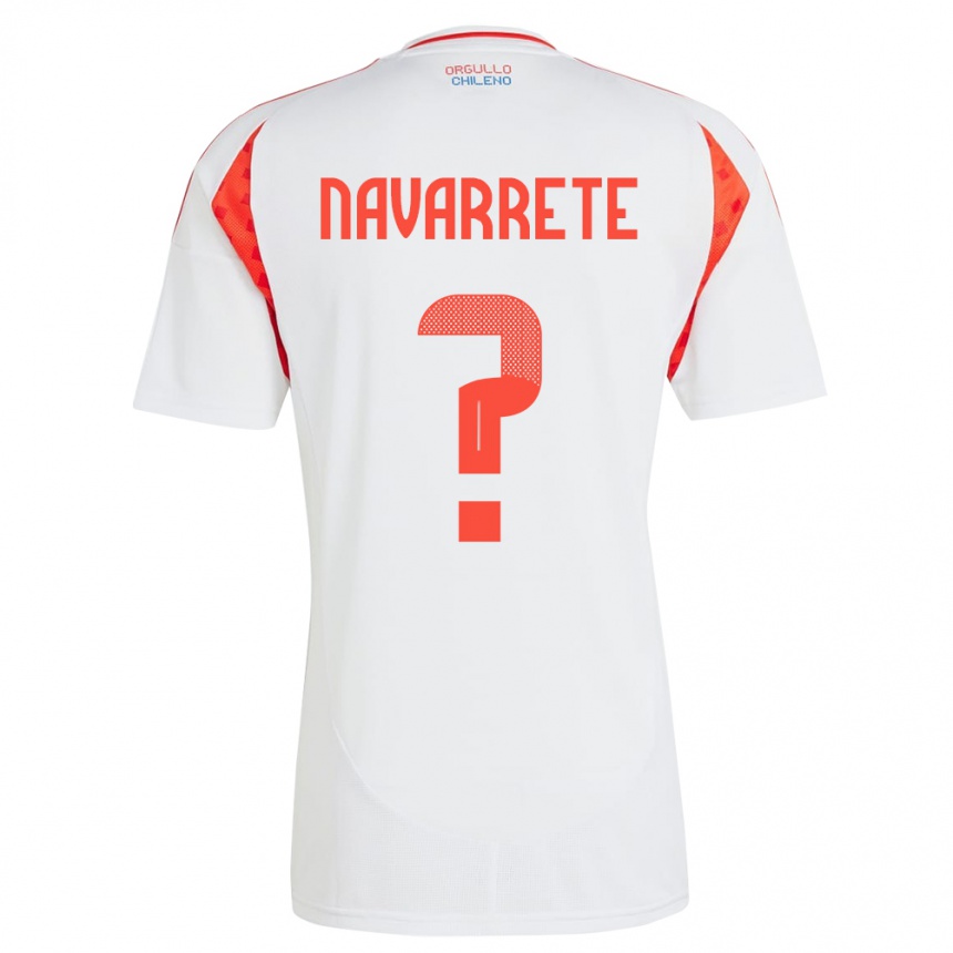 Kids Football Chile Sebastián Navarrete #0 White Away Jersey 24-26 T-Shirt Canada