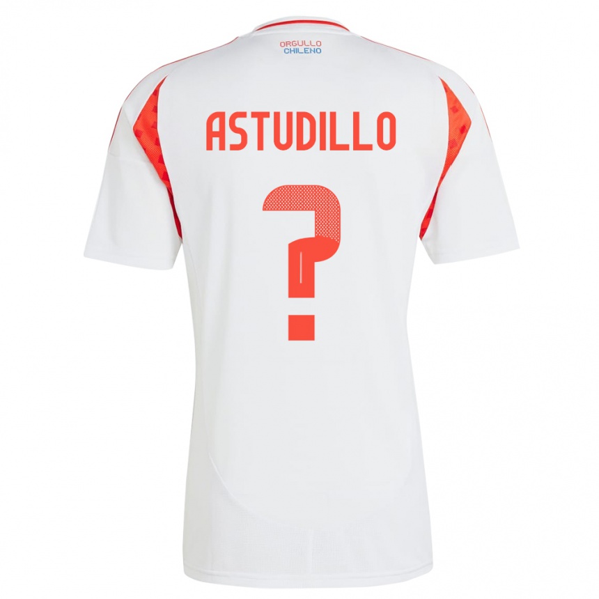 Kids Football Chile Jerall Astudillo #0 White Away Jersey 24-26 T-Shirt Canada