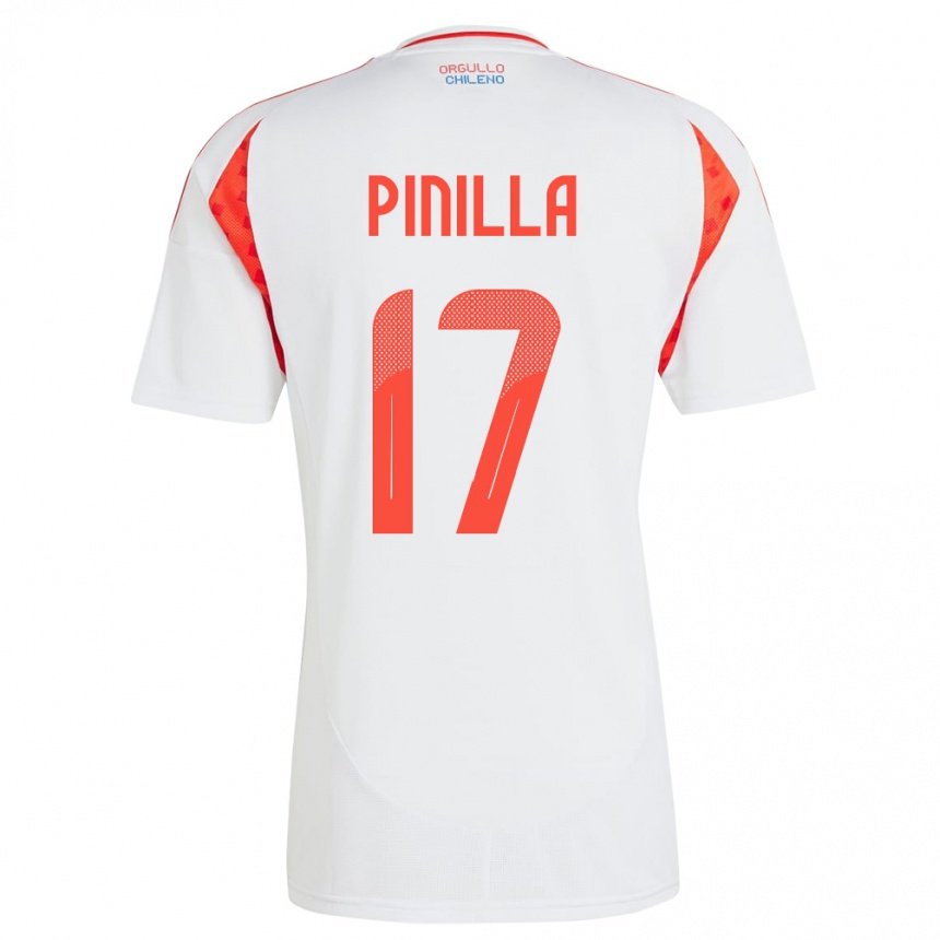 Kids Football Chile Fernanda Pinilla #17 White Away Jersey 24-26 T-Shirt Canada