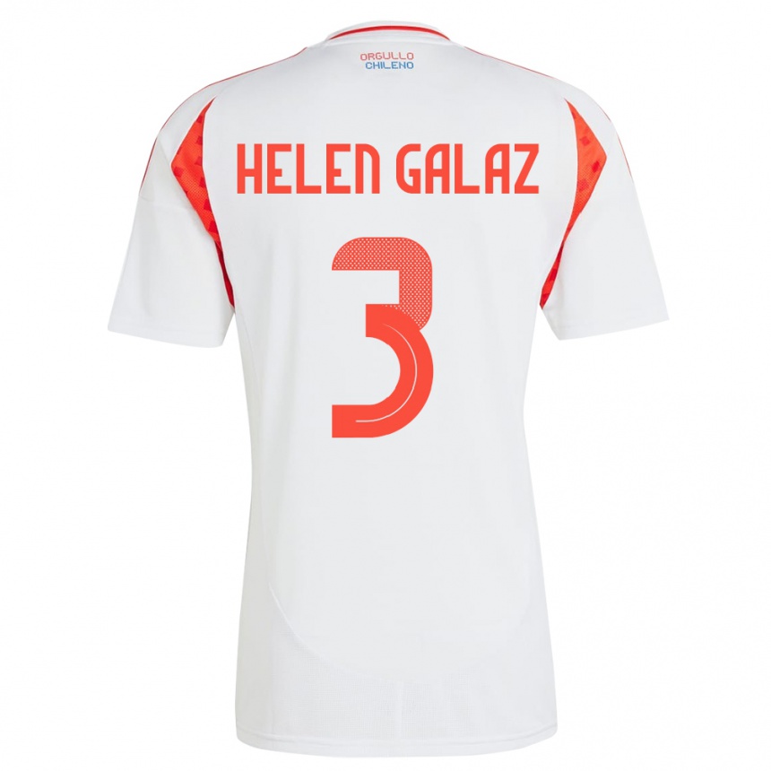 Kids Football Chile Su Helen Galaz #3 White Away Jersey 24-26 T-Shirt Canada