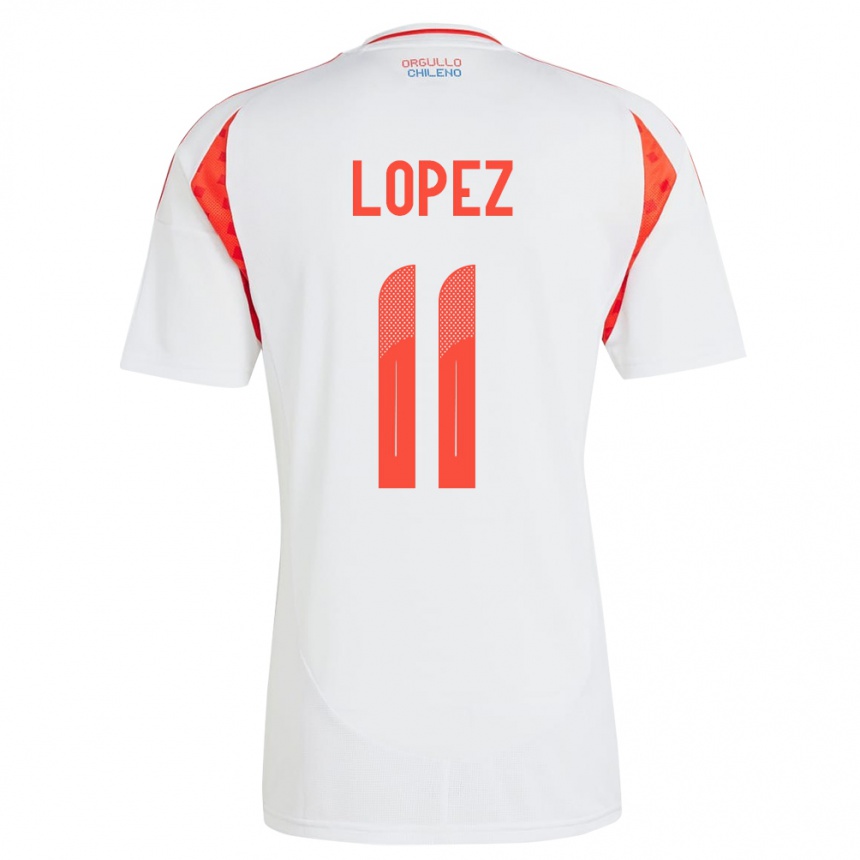 Kids Football Chile Yessenia López #11 White Away Jersey 24-26 T-Shirt Canada