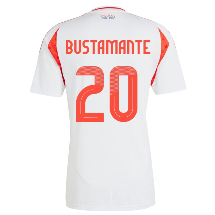 Kids Football Chile Paloma Bustamante #20 White Away Jersey 24-26 T-Shirt Canada