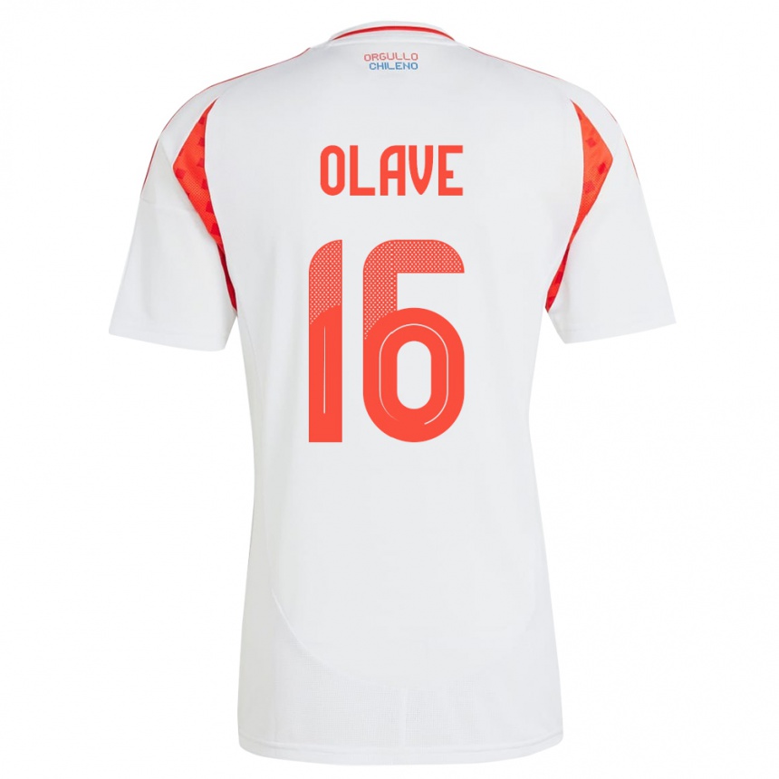 Kids Football Chile Isidora Olave #16 White Away Jersey 24-26 T-Shirt Canada